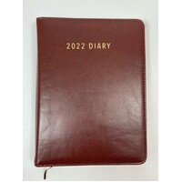 2022 Diary Contempo A5 Day to Page Chocolate Brown Spiral by Ozcorp D615