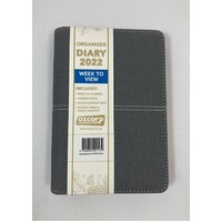 2022 Diary Organiser B6 Week to View Slate Grey by Ozcorp D640