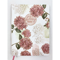 2024 Diary Fashion A5 Week to View Casebound Pink Hydrangea, OzCorp D737