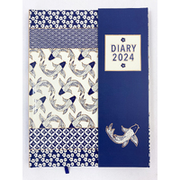 2024 Diary Fashion A5 Week to View Flip Navy Koi, OzCorp D742