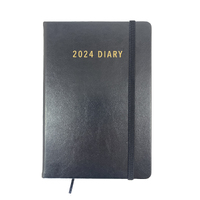 2024 Diary Contempo A5 Day to Page Black, Ozcorp D761