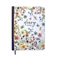 2026 Diary Fashion A5 Week to View Spiral Wildflowers, OzCorp D887