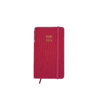 2026 Diary Contempo Slim Week to View w/ Pen Coral, OzCorp D894
