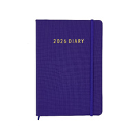 2026 Diary Contempo A5 Day to Page Casebound Violet, OzCorp D914