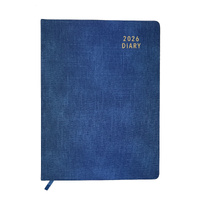 2026 Diary Contempo A4 Day to Page Casebound Steel Blue, OzCorp D924
