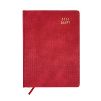 2026 Diary Contempo A4 Day to Page Casebound Red, OzCorp D926