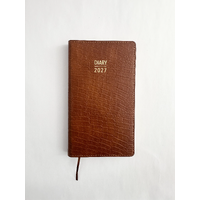 2027 Diary OzCorp Contempo Slim Week to View Spiral Croc Tan, AP-SW2227