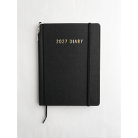 2027 Diary OzCorp Contempo A5 Week to View w/ Pen Black, BA5CPW1027