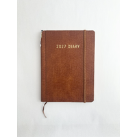 2027 Diary OzCorp Contempo A5 Week to View w/ Pen Croc Tan, BA5CPW2227