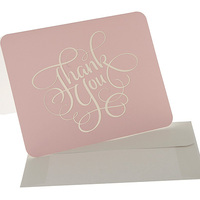 Hipp Thank You Cards Pack of 10 Sweet Pink/Gold Foil