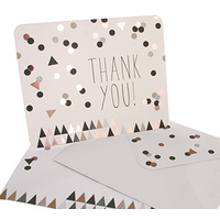 Hipp Thank You Cards Pack of 10 Confetti Black/Gold Foil