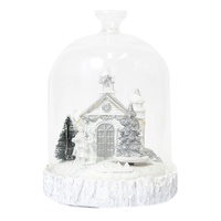 Christmas Light Up Dome Church Figurine