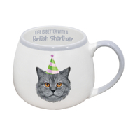 Splosh Mug Painted Pet British Shorthair, Gift For Cat Lover PPT022