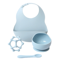 Baby Dinner Set Silicone Blue, Splosh BBY219 Baby Gift