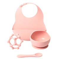 Baby Dinner Set Silicone Pink, Splosh BBY220 Baby Gift