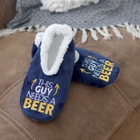 SnuggUps Slippers Men's Quote Large Beer, Gift For Him SNMMB03