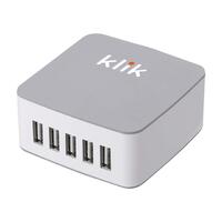 Klik 5 Port USB Desktop Charger - White