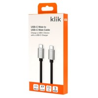 KLIK 3.0m USBC MALE TO USBC MALE USB2.0 CABLE