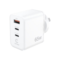 Comsol Wall Charger 65W 3 Port USB-C USB-A Fast Charge White, WCA653WH