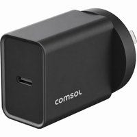 Comsol Wall Charger 20W USB-C Fast Charge Black, AC20CB