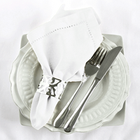 RANS Napkin Elegant Hemstitch 45x45cm White, Table Linen