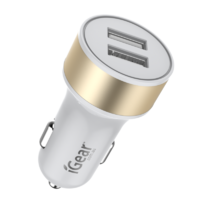 iGear Dual USB Car Charger - Suits all USB Devices White IG1867