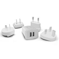 iGear Travel Power Charger 240V Dual USB 5-Piece White IG1917