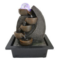 EwaterFeatures Water Fountain 27cm Pottery Cascade, Home Office Garden Decor, EWF2355