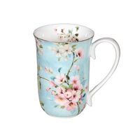Mug - Peach Blossom Blue Mug 405mL, Fine Bone Chinaware PNC
