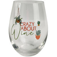 Stemless Wine Glass Crazy About Wine by Urban Products UP116019
