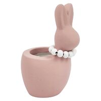 Cute Bunny with Pearls Egg Holder Pink by Urban Products UG101361