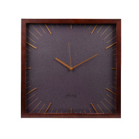 Academy Alfred Square Wall Clock 50cm Brown, ACCL02