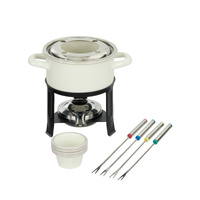 Davis & Waddell Daylesford Fondue Set 4-Person Enamel Cream, G0000842