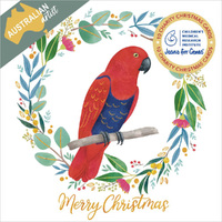 Christmas Card (Pk of 10) CMRI Parrot Wreath by Vevoke HS-XCP23019