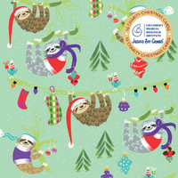 Christmas Card (Pk of 10) CMRI Hanging Sloths by Vevoke HS-XCP23020