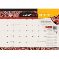 2024 Calendar Aboriginal Art Desk Pad Browntrout A03872