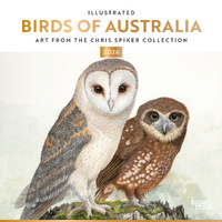 2026 Calendar Illustrated Birds of Australia, Art from the Chris Spiker Collection Square Wall, BrownTrout A05296
