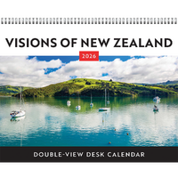 2026 Calendar Visions of New Zealand Double-View Desk Easel, BrownTrout A05401