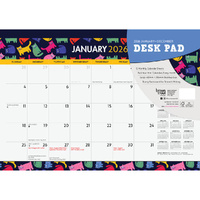 2026 Calendar Colourful Cats  Desk Pad, BrownTrout A05432