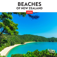 2026 Calendar Beaches of New Zealand Mini Wall, BrownTrout A05722