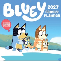 2027 Calendar Bluey Family Planner with Reusable Stickers Square Wall, Browntrout A07122