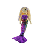 Aurora Plush 45cm GABRIELLA Flip Sequined Purple Rainbow Mermaid, MER225