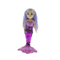 Aurora Plush 45cm CINDY Flip Sequined Purple Mermaid, MER227