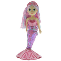 Aurora Sequined Mermaids Plush Doll 45cm Candy Pink & Blue, Cotton Candy MER228