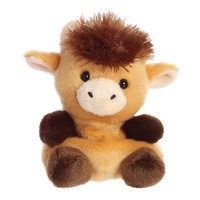 Aurora Palm Pals Plush 13cm Hubert Highland Cow, Cotton Candy 33851