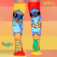 Madmia Socks Ages 6-99 One Size Fits Most - DISNEY STITCH SUNNIES Novelty Socks
