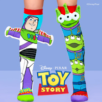 Madmia Socks Ages 6-99 One Size Fits Most BUZZ AND ALIENS Novelty Socks