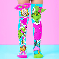 MADMIA Socks Ages 6-99 One Size Fits Most - GRINCH & CINDY LOU Novelty Socks