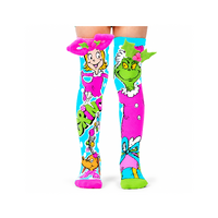 MADMIA Socks Ages 6-99 One Size Fits Most - GRINCH & CINDY LOU Novelty Socks