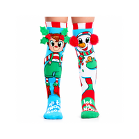 MADMIA Socks Ages 6-99 One Size Fits Most - ELFIE & SNOWMAN Novelty Socks